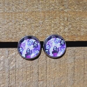 💟 Purple Ghostface Stud Earrings